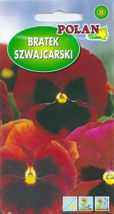 Bratek wielkokwiatowy szwajcarski czerwony z plamą 0,5g ( Viola wittrockiana) nasiona   