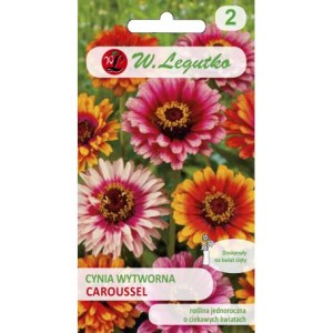Cynia wytworna Caroussel mix 1g dwubarwna (Zinnia elegans) nasiona