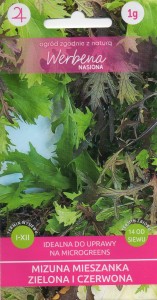 Mizuna mieszanka 1g zielona i czerwona/japońska musztarda (Brassica rapa var.japonica) nasiona