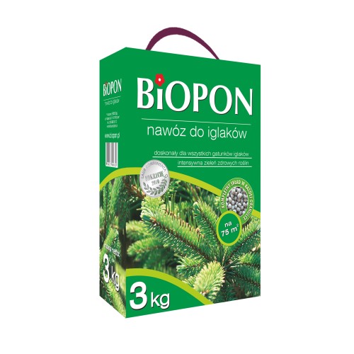 Biopon nawóz granulowany do iglakiów 3 kg karton z uchwytem
