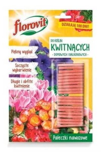 Pałeczki nawozowe 100dni do roślin kwitnących 20szt Florovit 