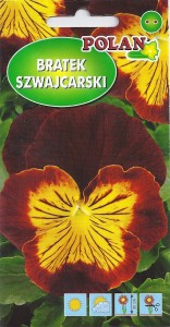 Bratek wielkokwiatowy szwajcarski Yellow Brown Bicolor 0,4g ( Viola wittrrockiana) nasiona 